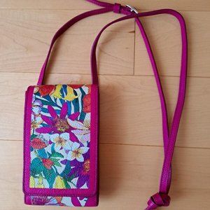 Brighton (Pink Floral) Leather Phone Crossbody